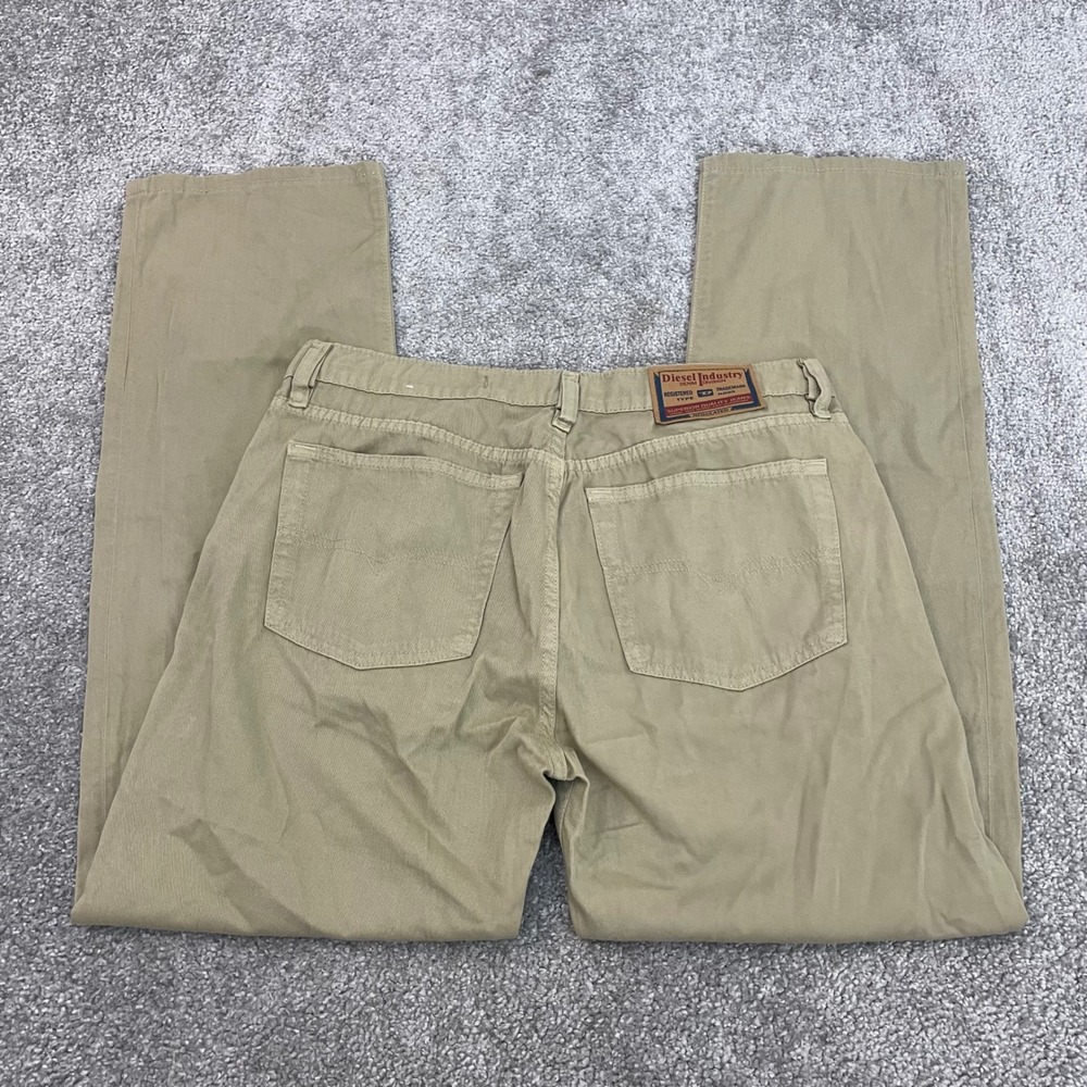 Diesel Pants Mens 31x28 Luster Tan Straight Leg Cotton Made in Italy Khaki Twill